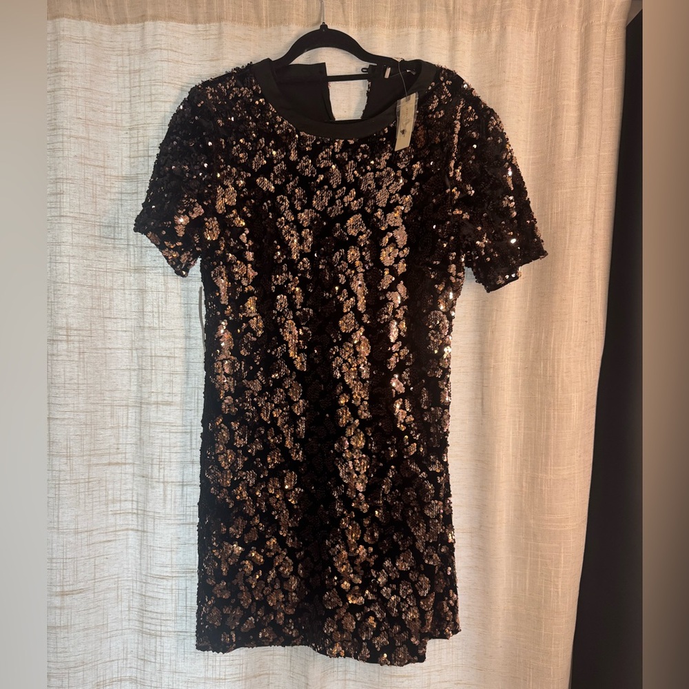 NWT Anthropologie Rode Cheetah Sequin Dress
